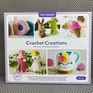 Crochet Creations Kit Adults Teenagers Beginner Set Step by Step Project